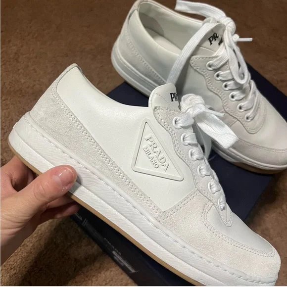 Gray and White Prada sneakers - Picture 1 of 7